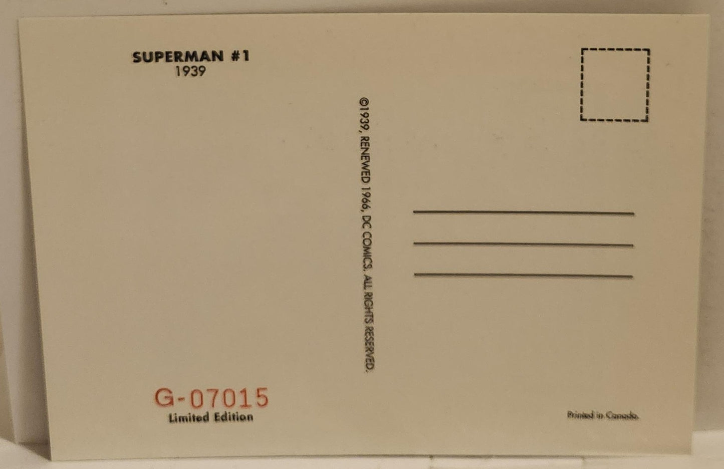 Adventures of Superman #505 with collectible post card