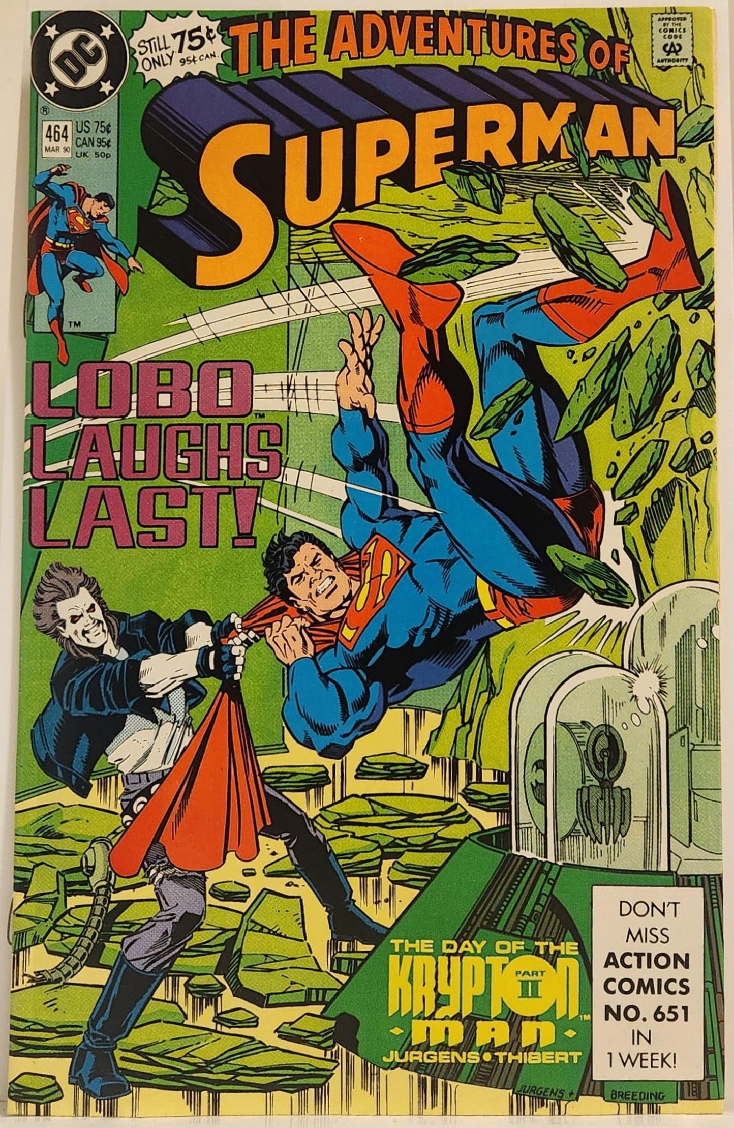 Adventures of Superman #464 (First time Lobo meets Superman)