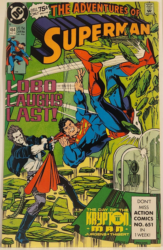 Adventures of Superman #464 (First time Lobo meets Superman)